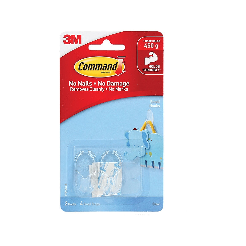 Command 17092CLR Small Clear Hooks 2-Pack - Box of 6/Product Detail/Stationery