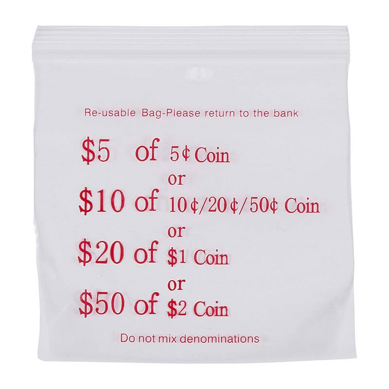 Cmbld Press Seal Coin Bags 60Mic 110x100 Clear/Red/Product Detail/Stationery