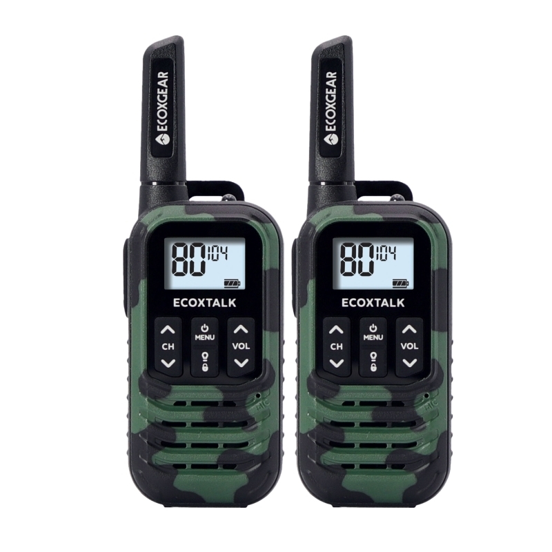 ECOXTALK EXG50 500mW Compact Handheld UHF Radio Twin Pack - Green Camo (3km)/Product Detail/Electronics