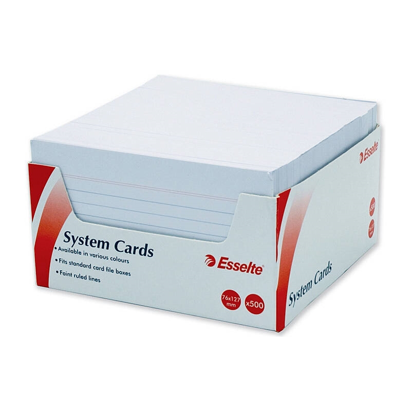 Esselte System Cards 127X76mm (5X3) White Pk500/Product Detail/Stationery