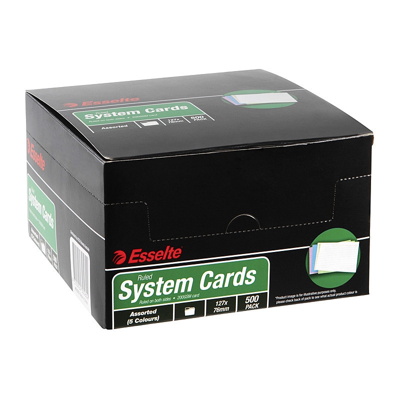 Esselte System Cards 127X76mm (5X3) Assorted Pk5/Product Detail/Stationery