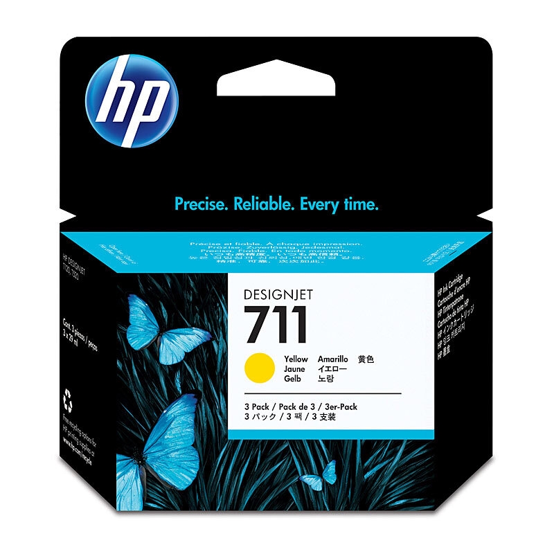 HP #711 29ml Yell 3 Pk CZ136A/Product Detail/Stationery