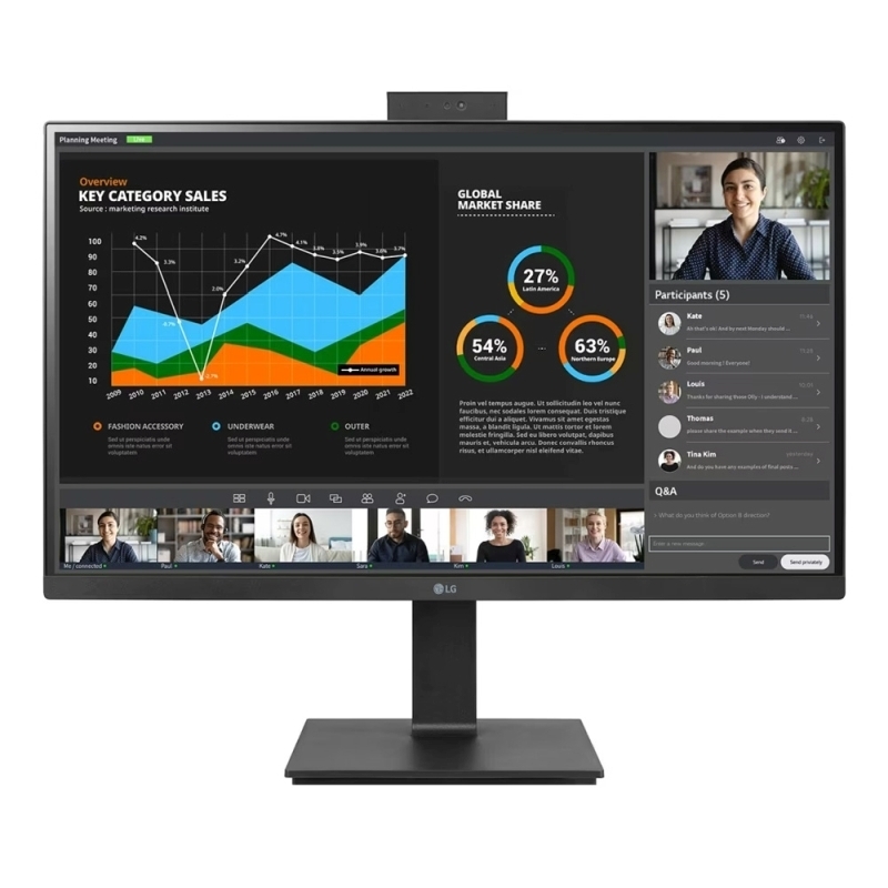 LG 27'' 27BQ75QC-B QHD IPS LED Monitor - 2560x1440 (16:9) / 5ms / 75Hz/Product Detail/Electronics