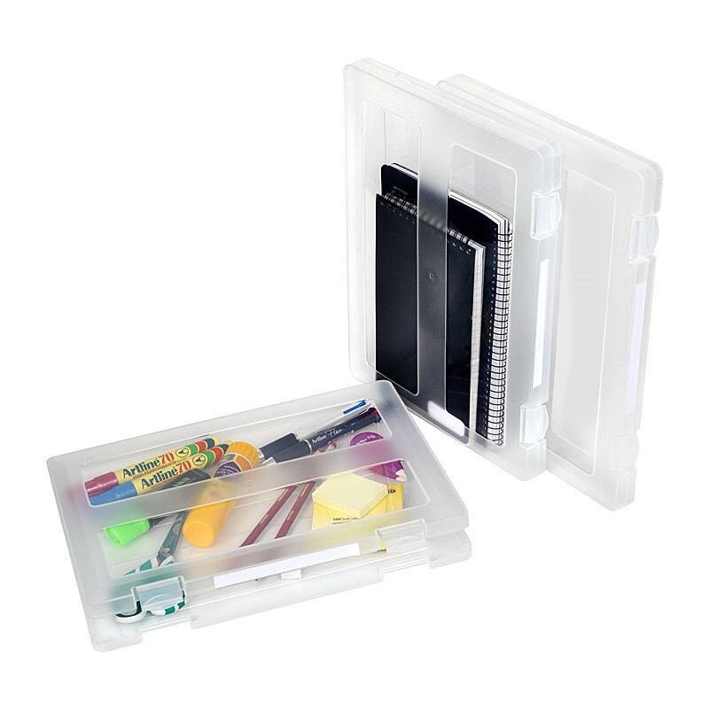 Marbig Plastic A4 File Case Clear W/Clip Label/Product Detail/Stationery