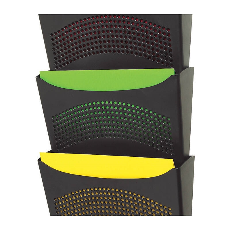 Marbig Enviro Wall Pocket 3 Compartmnt Black/Product Detail/Stationery