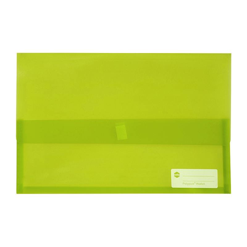 Marbig Polypick Foolscap Document Wallet Lime/Product Detail/Stationery
