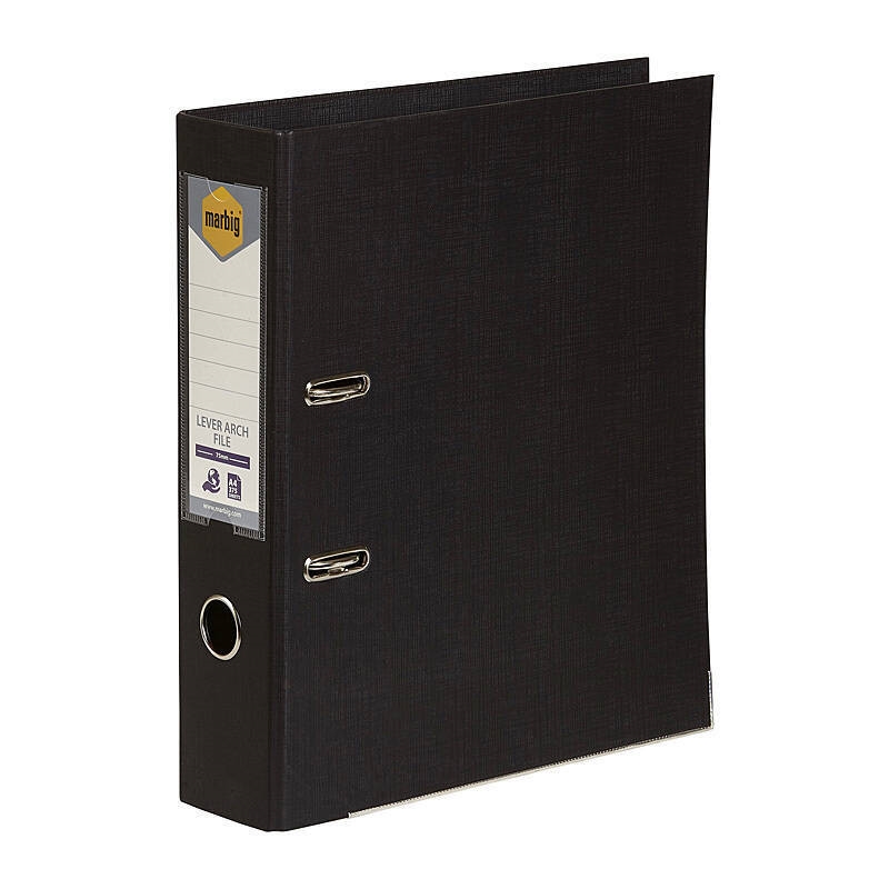 Marbig Lever Arch File A4 Pe Black/Product Detail/Stationery