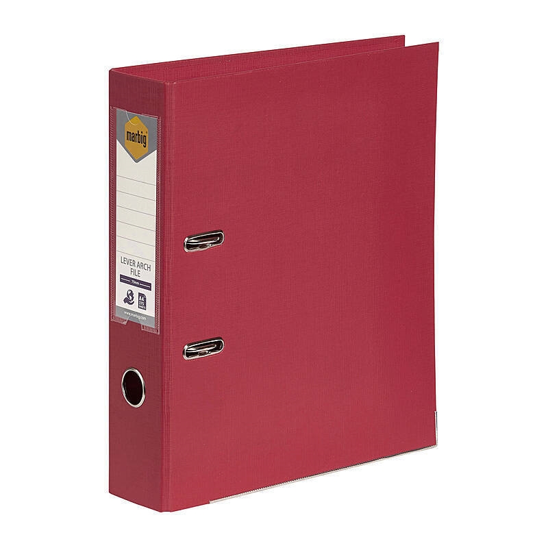 Marbig Lever Arch File A4 Pe Deep Red/Product Detail/Stationery