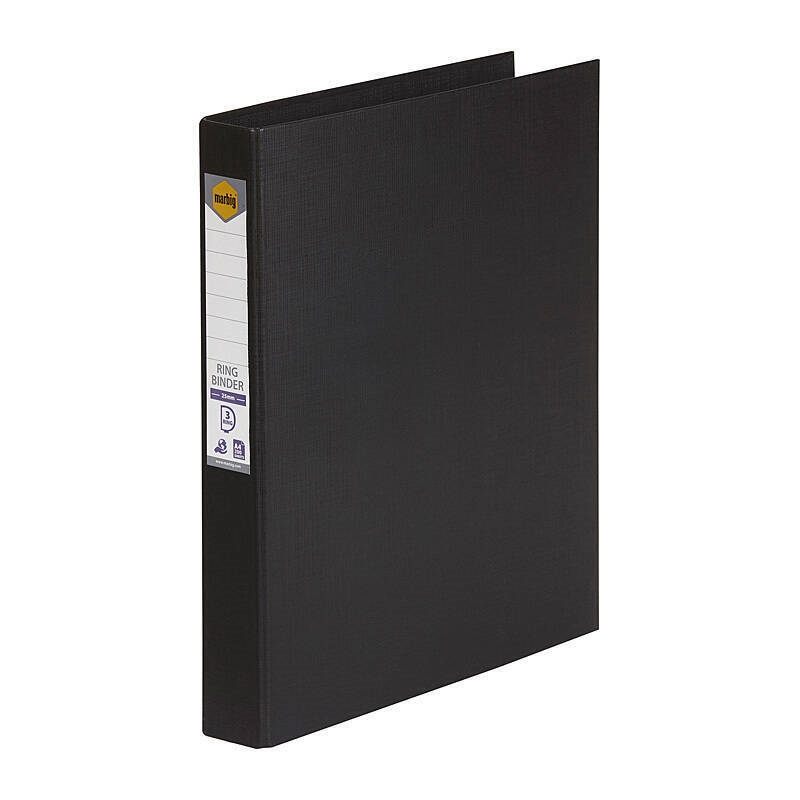 Marbig Ring Binder A4 25mm 3D Pe Black/Product Detail/Stationery