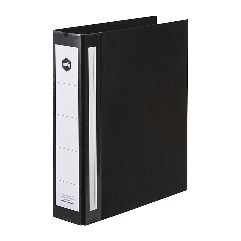 Marbig Ring Binder Deluxe A4 50mm 4D Pe Black/Product Detail/Stationery