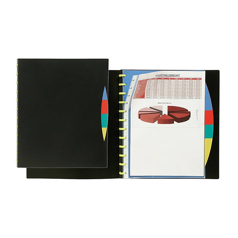 Marbig Kwik Zip Refil D/Book A4 20Poc W/PP Div Blk/Product Detail/Stationery