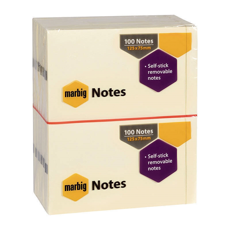 Marbig Notes Yellow 75X125mm Pk 12/Product Detail/Stationery