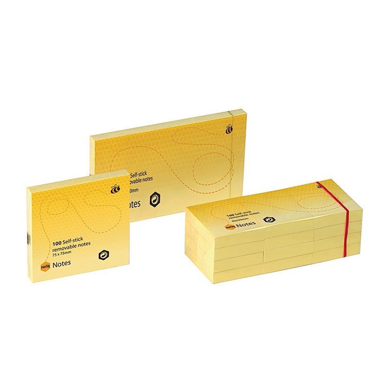 Marbig Notes 75X75mm Yellow Pk 12/Product Detail/Stationery