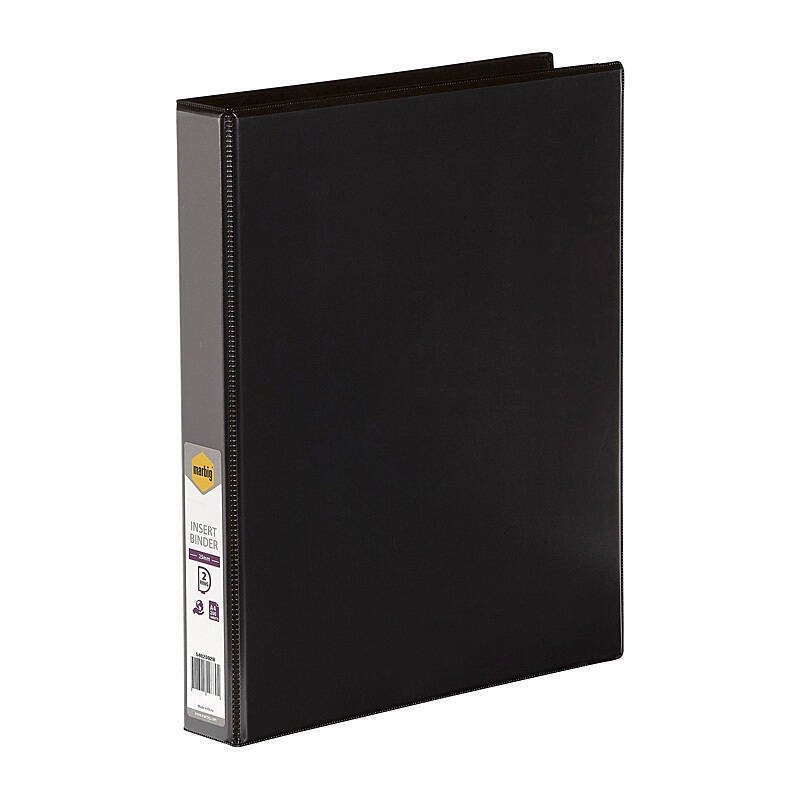 Marbig Clearview Insert Binder A4 25mm 2D Black/Product Detail/Stationery