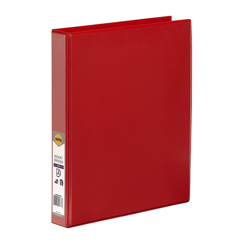 Marbig Clearview Insert Binder A4 25mm 2D Red/Product Detail/Stationery