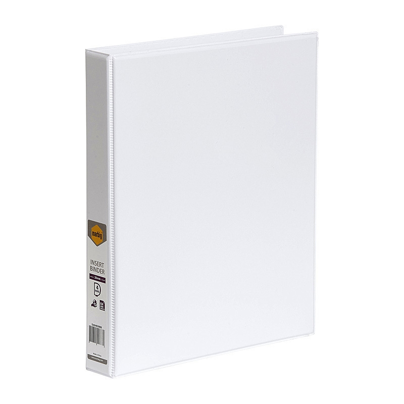 Marbig Clearview Insert Binder A4 25mm 4D White/Product Detail/Stationery