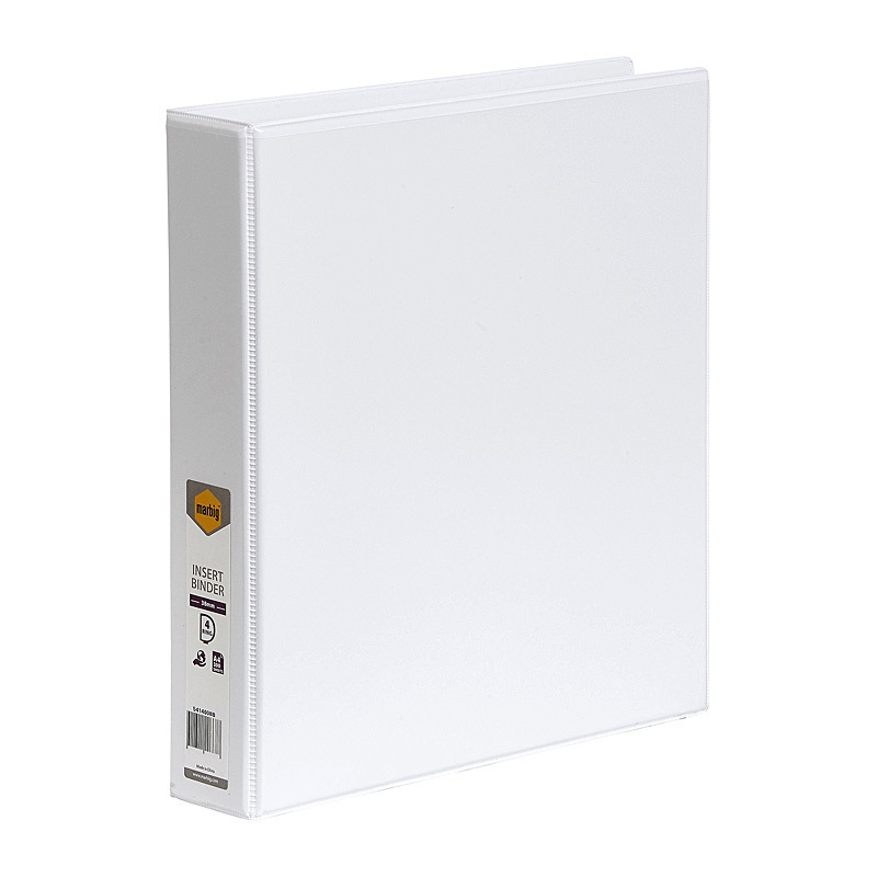 Marbig Clearview Insert Binder A4 38mm 4D White/Product Detail/Stationery