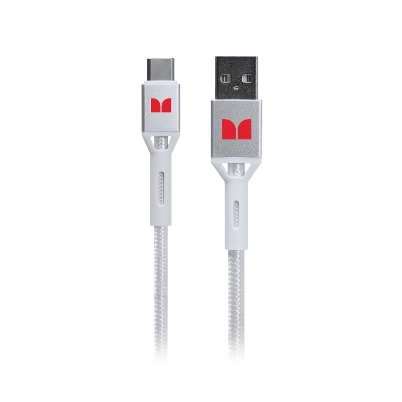 Monster USB-C to USB-A Braided Cable - White 2m/Product Detail/Consoles & Accessories