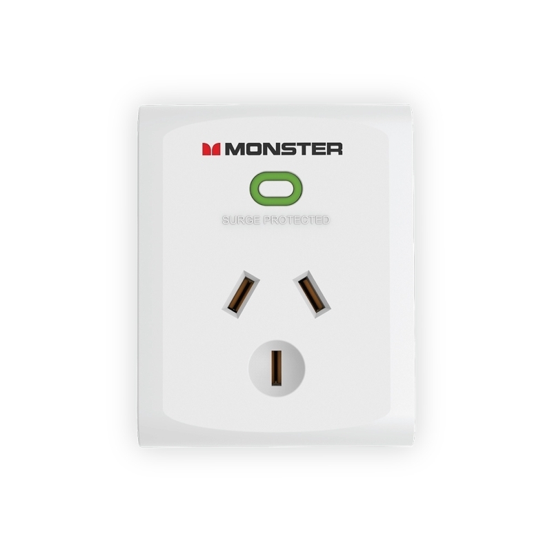 Monster Single Socket Surge Protector - White/Product Detail/Electronics