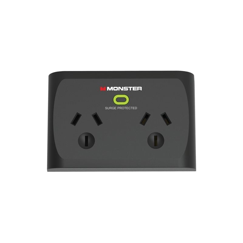 Monster Dual Socket Surge Protector - Black/Product Detail/Electronics