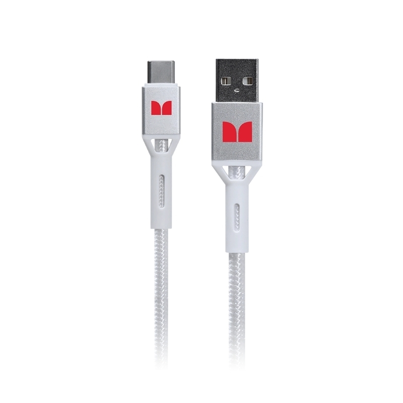 Monster USB-C to USB-A Braided Cable - White 1.2m/Product Detail/Consoles & Accessories