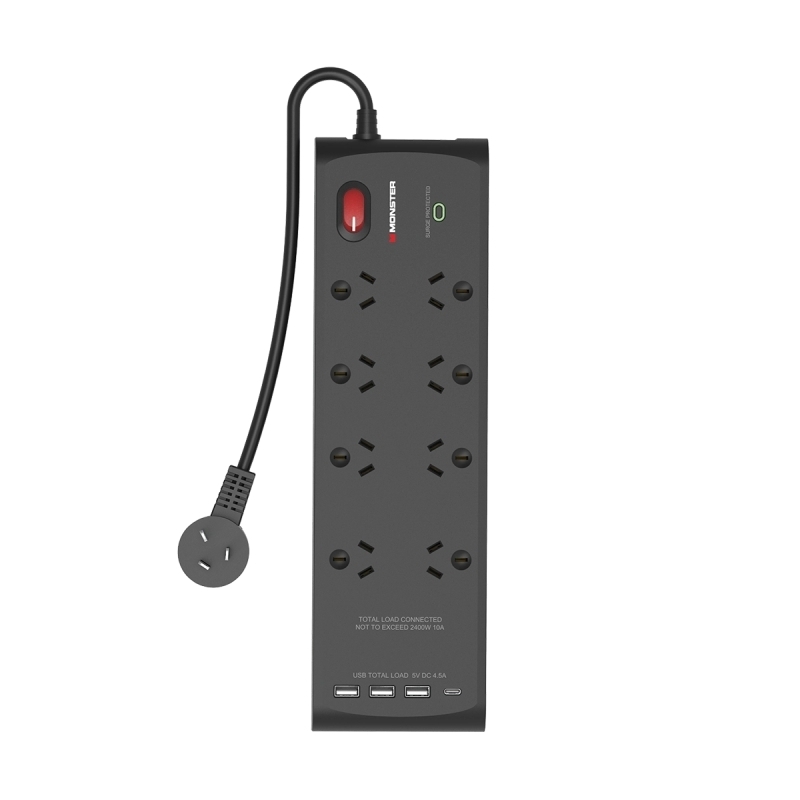 Monster 8 Socket Surge Protector with USB-C & USB-A Ports/Product Detail/Electronics