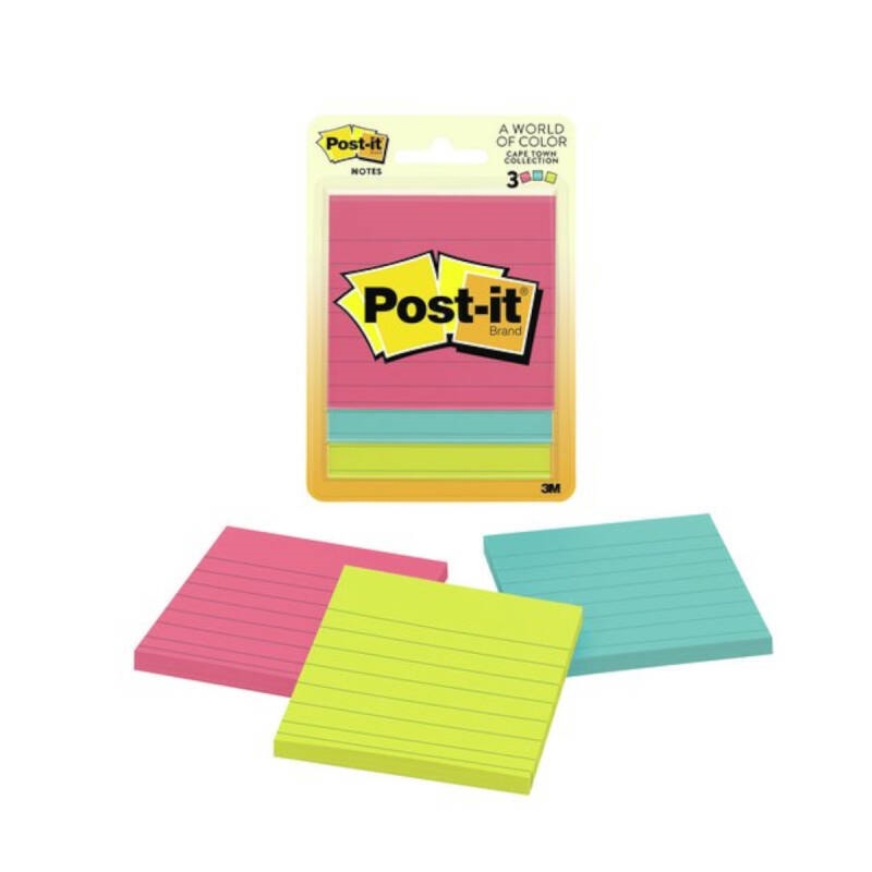 Post-It Lined Notes Jaipur 76 x 76mm 3-Pack - Box of 6/Product Detail/Stationery