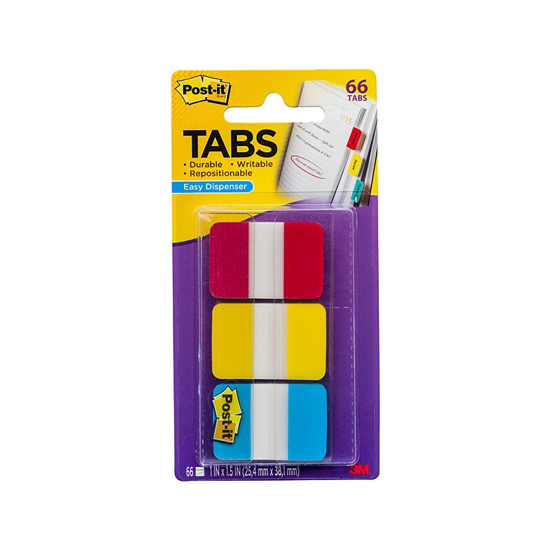 Post-It Index Tabs Red Yellow Blue 25 x 43mm 3-Pack - Box of 6/Product Detail/Stationery