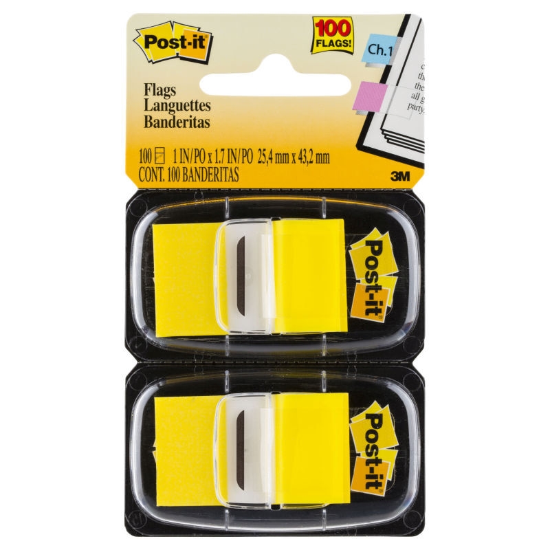 Post-It Flags Yellow 25 x 43mm 2-Pack - Box of 6/Product Detail/Stationery