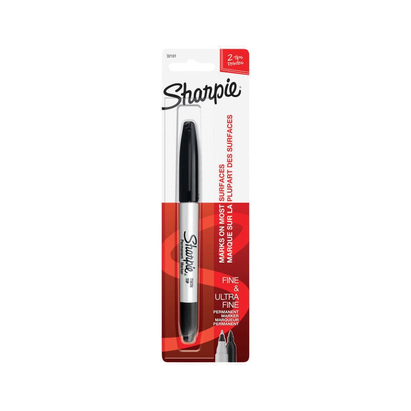 Sharpie Marker TwinTip Blk Bx6/Product Detail/Stationery