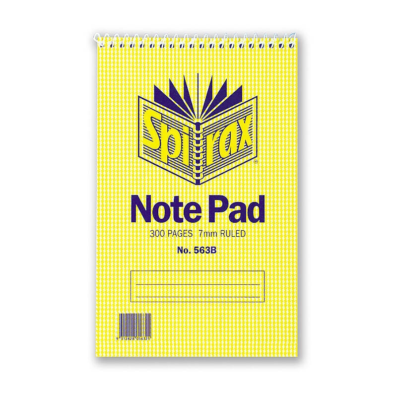 Spirax 563B N/book Reporter 200X127 300Pg T/O Pk10/Product Detail/Stationery