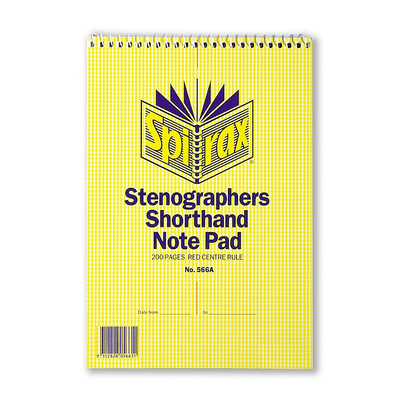 Spirax 566A Notebook Steno 225X152 200Pg T/O Pk10/Product Detail/Stationery