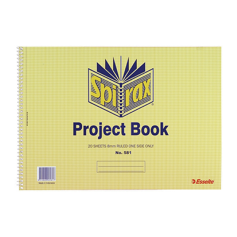 Spirax 581 Project Book 252X360 20 Leaf/40 Pg Pk10/Product Detail/Stationery