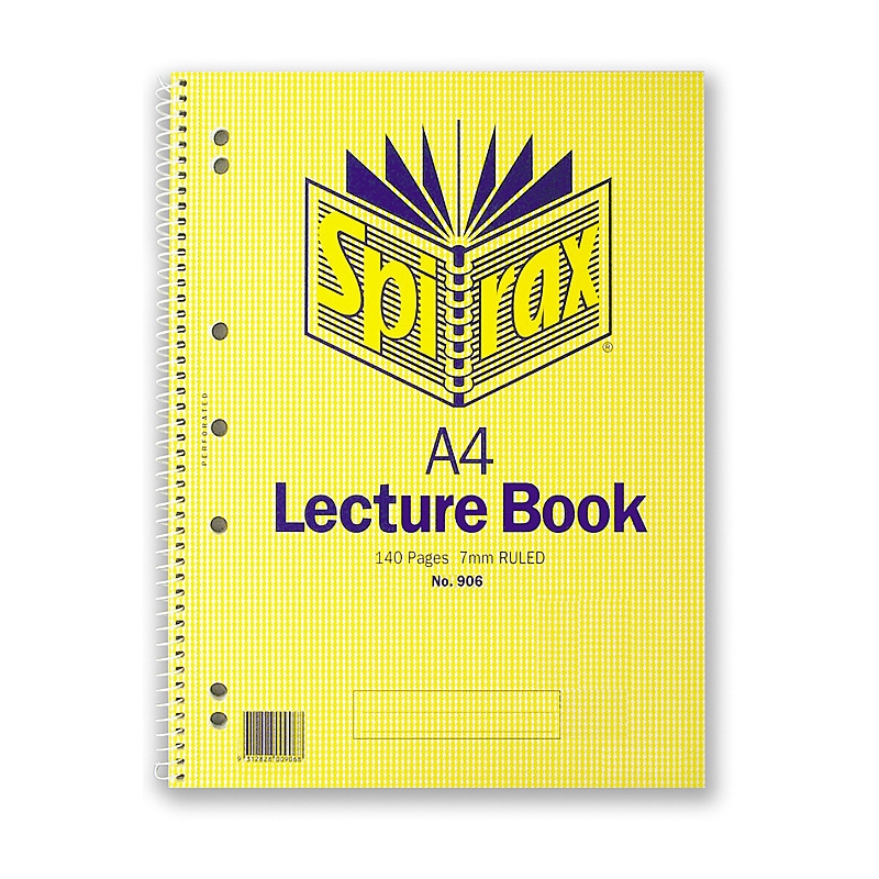 Spirax 906 Lecture Book A4 140 Pages S/O Pk10/Product Detail/Stationery