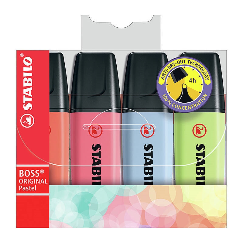 Stabilo Boss Pastel Chisel Assorted2 Pk4/Product Detail/Stationery