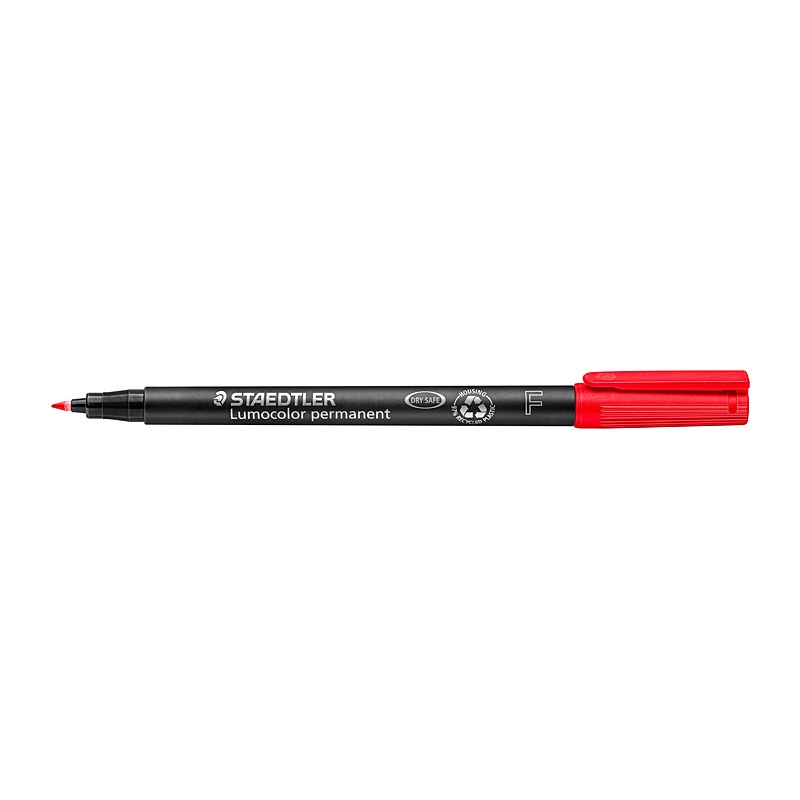 Staedtler Lumocolour 0.6mm Fine Permanent Pen - Box of 10 - Red/Product Detail/Stationery