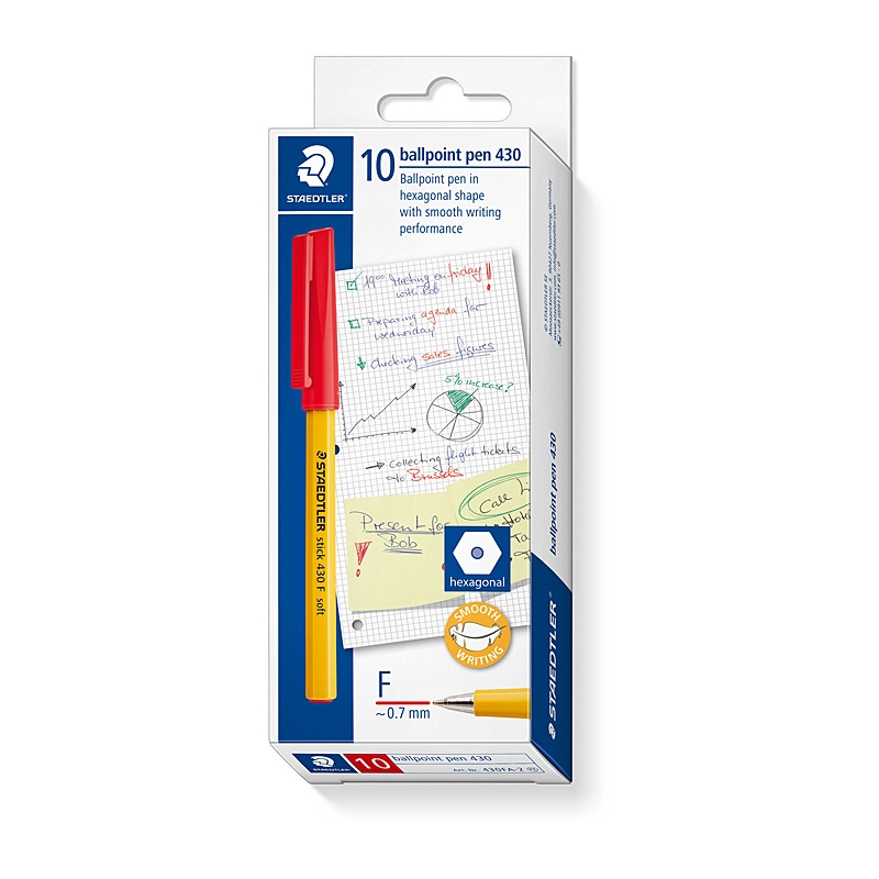 Staed Ballpoint430 Fn Red Bx10/Product Detail/Stationery