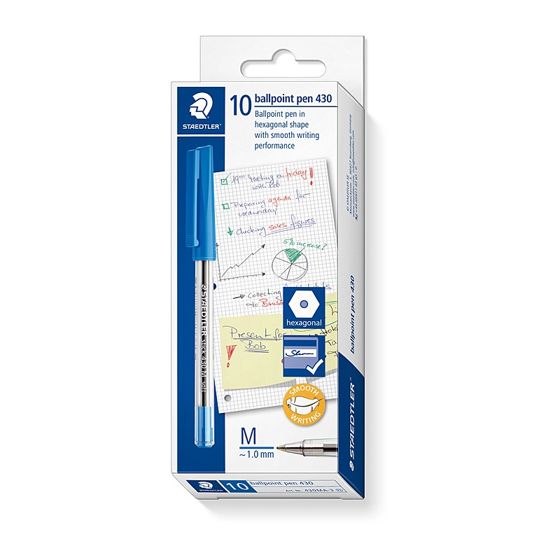 Staed Ballpoint430 Md Blu Bx10/Product Detail/Stationery
