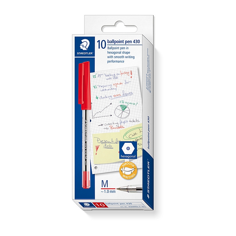 Staed Ballpoint430 Md Red Bx10/Product Detail/Stationery