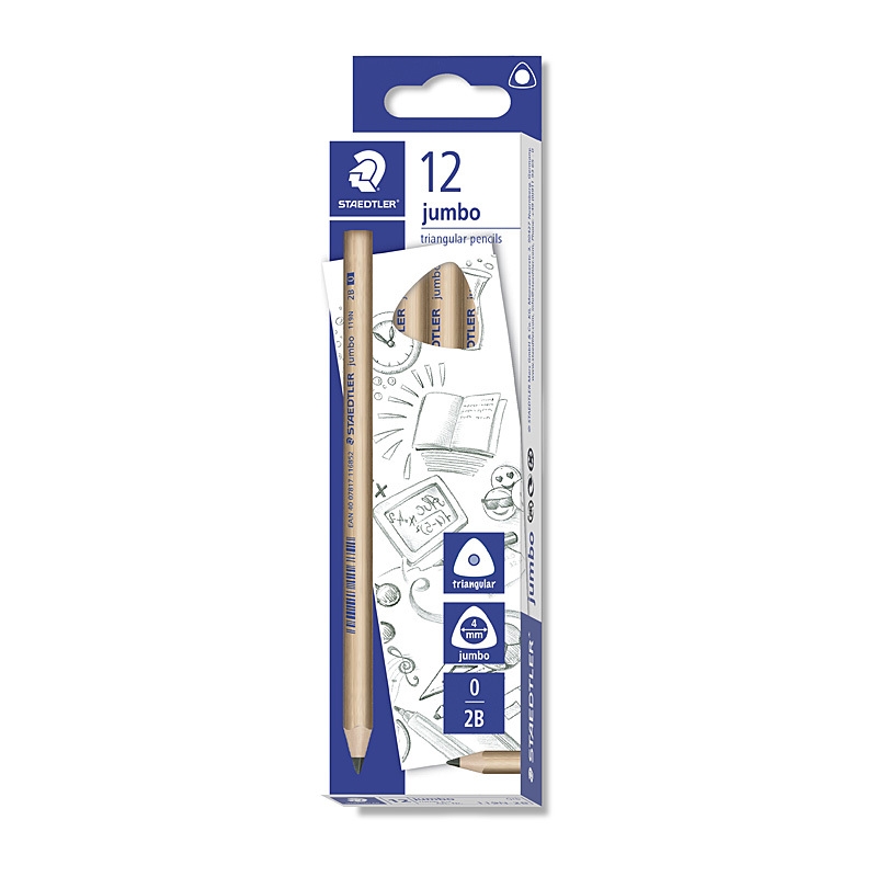Staedtler Natural Jumbo Triangular 2B Pencil - Box of 12/Product Detail/Stationery