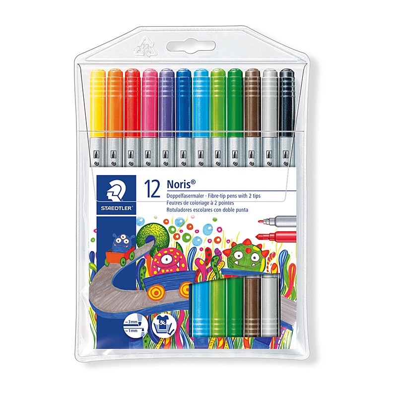 Staed Dbl Fibre Pen Ast Wlt12/Product Detail/Stationery