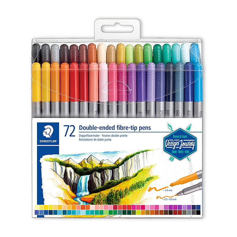 Staed Dbl Fibre Pen Ast Wlt72/Product Detail/Stationery