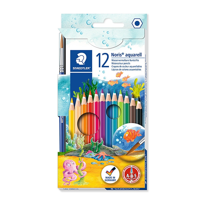 Staedtler Noris Club Aquarell Watercolour Pencils - Box of 12 - Assorted Colours/Product Detail/Stationery