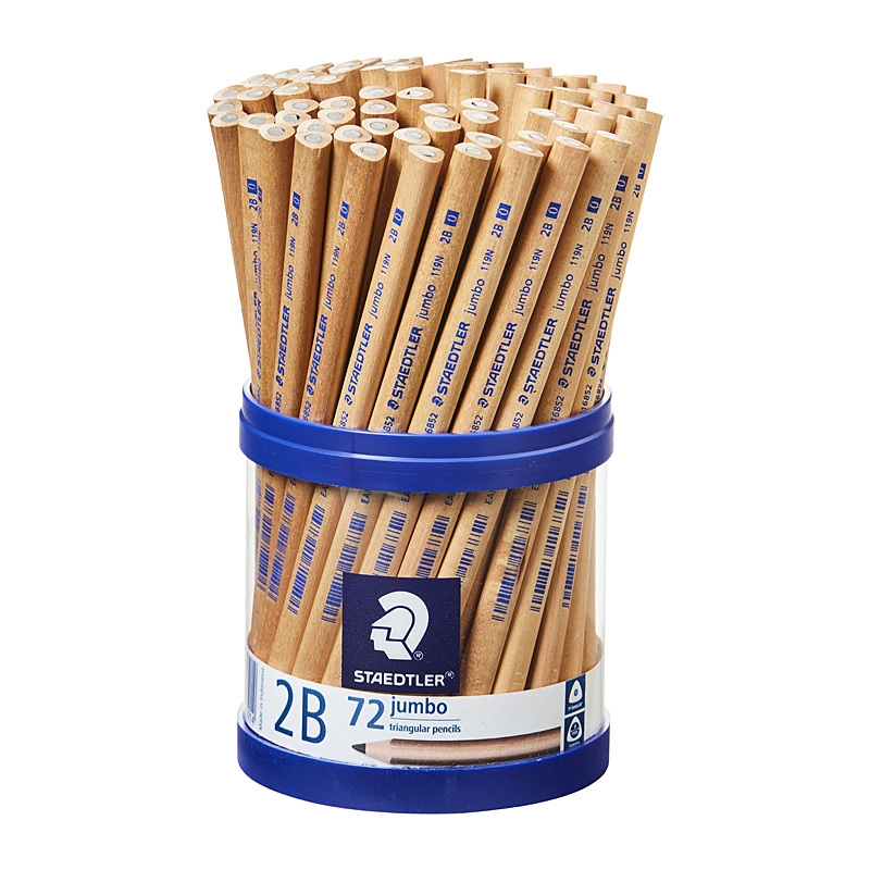 Staedtler Natural Jumbo Triangular 2B Pencil - Cup of 72/Product Detail/Stationery