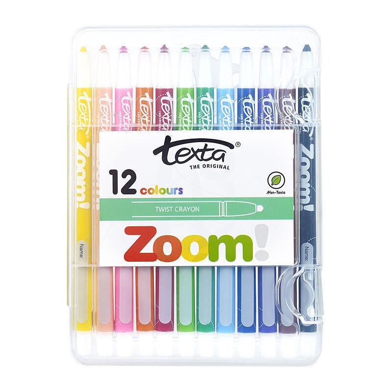 Texta Zoom Crayon Hard Case Pk12/Product Detail/Pencils & Crayons