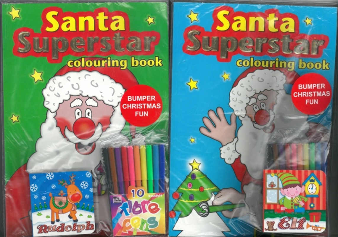 Santa Superstar Colouring Book: Assorted x2/Product Detail/Kids Colouring