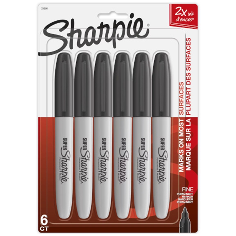 SH Super Fn Marker Blk Pk1 Bx6/Product Detail/Stationery