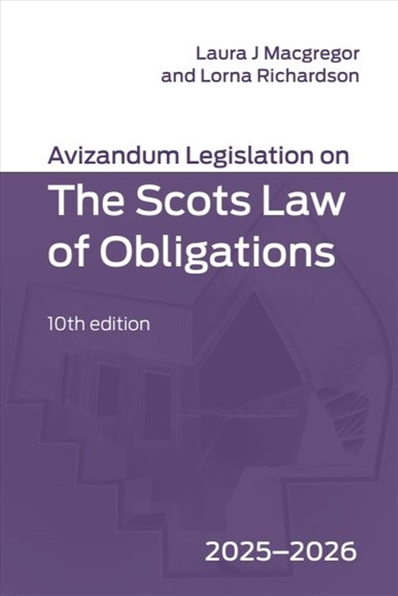 Avizandum Legislation on the Scots Law of Obligations/Product Detail/Law