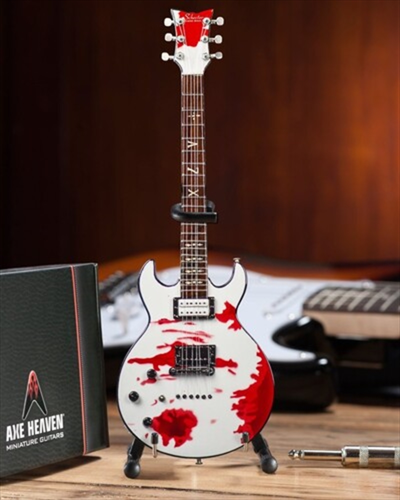 Axe Heaven Zacky Vengeance White Schecter Custom S-1 Elite Gynecologist w/ Blood Splatter Mini Guita/Product Detail/Collectables