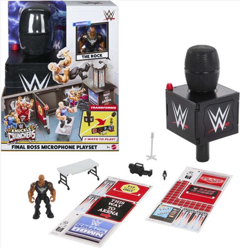 Mattel Collectble - WWE Knuckle Crunchers The Rock Final Boss Microphone Playset/Product Detail/Figurines